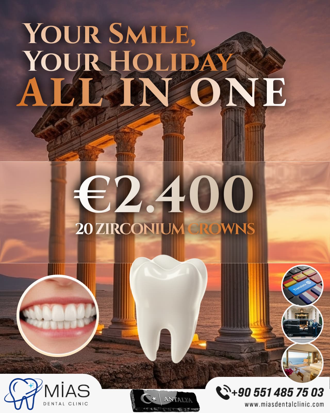 20 zirkonyum kron gülüş paketi